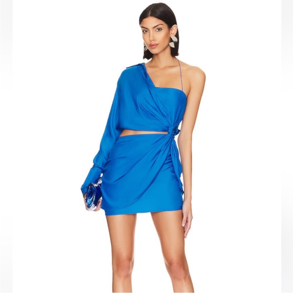 Nwt Gauge81 Arica Silk Mini Dress In Lapis
